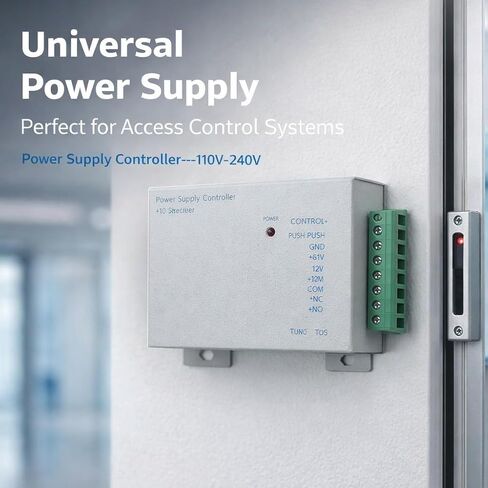 وحدة تحكم في مصدر الطاقة للتحكم في الوصول DC 12V 3A 30W مع مؤقت قفل تأخير، خرج NC/NO - تصميم ثابت مضاد للتداخل لأقفال الأبواب، تركيب سهل على الحائط in Kuwait