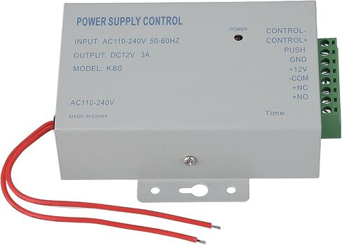 وحدة تحكم في مصدر الطاقة للتحكم في الوصول DC 12V 3A 30W مع مؤقت قفل تأخير، خرج NC/NO - تصميم ثابت مضاد للتداخل لأقفال الأبواب، تركيب سهل على الحائط in Kuwait