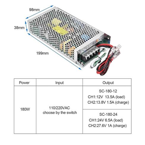 180W 12V/24V UPS Switching Mode Power Supply with LED Indicator Input 110/220v for Industrial Automation Field(12V) in Kuwait
