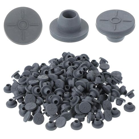 PATIKIL 13mm Vial Rubber Stoppers, 200 Pack Mushroom Injection Ports Stopper for Opening Glass Vials and Liquid Culture Jars Bottles Tanks, Gray in Saudi Arabia