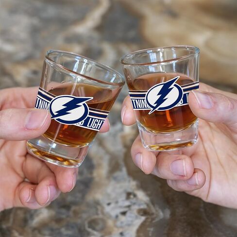 ريكو إندستريز NHL Hockey Tampa Bay Lightning Standard 1.7oz زجاج متين لقضبان الألعاب والمنزل in Kuwait