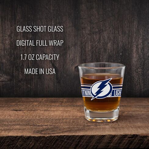 ريكو إندستريز NHL Hockey Tampa Bay Lightning Standard 1.7oz زجاج متين لقضبان الألعاب والمنزل in Kuwait