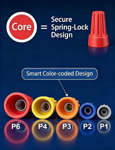 102 Pcs Wire Nuts Assortment Kit, 5 Sizes Colorful Electrical Wire Caps, Twist-On Wire Connectors with Spring Insert, Small Screw Terminals for Secure Wiring Connections in Saudi Arabia