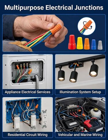 102 Pcs Wire Nuts Assortment Kit, 5 Sizes Colorful Electrical Wire Caps, Twist-On Wire Connectors with Spring Insert, Small Screw Terminals for Secure Wiring Connections in Saudi Arabia