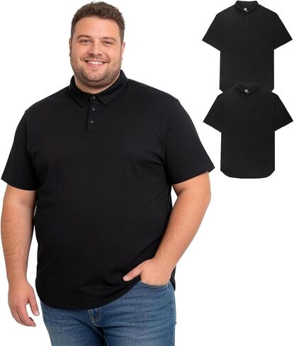 Big and Tall Heavyweight Casual Polo Shirts for Men Moisture Wicking in Saudi Arabia