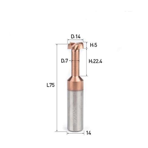 1PCS T-Type Grooving Milling Cutters - 4/6/8/10/12mm Shank Tungsten Steel Slotting Router Bits for Precision Cutting(6Dx1Hx2.5dx8lx50L) in Kuwait
