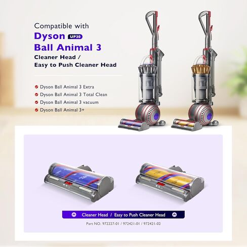 Soleplate Wheel & Felt Strip Kit Compatible with Dyson UP30 Ball Animal 3, Ball Animal 3 Extra Vacuum Cleaner Head Roller Wheel Replacement Parts no. 972227-01/972421-01 in Kuwait