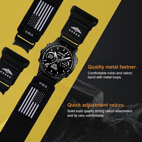 أربطة نايلون متوافقة مع ساعة Samsung Galaxy Watch 7 6 5 4 Active 2 FE 40 مم 44 مم / ساعة 6/4 كلاسيكية / 5 Pro 45 مم / ساعة 3، 20 مم أربطة رياضية قابلة للتمدد قابلة للتعديل - أسود in Kuwait