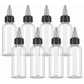 8Pcs 2oz Squeeze Bottle Plastic Oil Bottles for Hair 60ml Clear Dispensing Bottles with Twist Cap for Liquids Sauces Arts Crafts Travel Paint in Saudi Arabia
