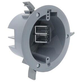 (Pack of 1) 4'' Old Work Round Electrical Box, One-Gang Grey PVC Junction Box, 18 Inch Capacity, Round Ceiling Remodel Box with Built-in Mounting Tabs, Three Mounting Wings, 2-Hour Fire Rated Walls in Saudi Arabia