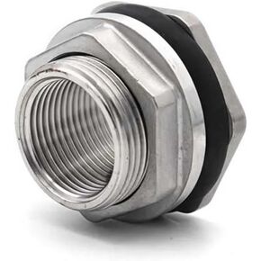 1/2" BSP Internal Thread 304 Stainless Steel External Bulkhead Joint Water Tank Joint Connector Pipe Fitting in Kuwait