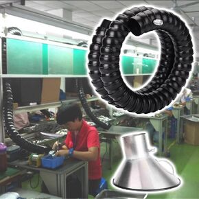 Heat-Resistant Industrial Dust Collection Arm for Soldering, Professional Articulated Hose for Assembly Line, for Effective Fume Removal(Black-1.5m/4.9ft,100mm/3.9inch) in Kuwait