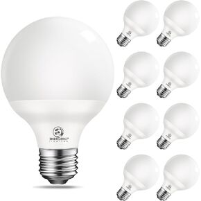 Vanity Globe Light Bulbs G25 LED for Indoor Bathroom Mirror Living Area, 5000K Daylight, Dimmable 600 Lumens, 6W, E26 Base, Round Frosted Classic Ambient Decorative Bulb, ETL Listed, 8-Pack in Saudi Arabia