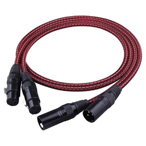 XLR Cable 3.2FT 2 Pack Microphone Cables XLR Male to Female Balanced Microphone Cord 3 pin mic Gold Contacts Red in Saudi Arabia