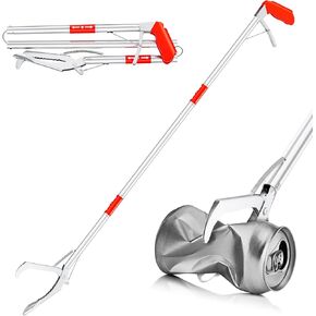 أداة Grabber Reacher، 50 بوصة قابلة للطي على شكل ثعبان | أداة إمساك طويلة جدًا لكبار السن للوصول إلى أداة شديدة التحمل ولاقط القمامة المعدات العلوية ملقط إطفاء الحريق ملقط ثعبان in Kuwait