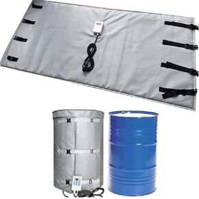 55/275 Gallon IBC Ton Drum Heater, 2000W/4000W Heating Blanket, Adjustable Temperature 0~150℃, Waterproof Fireproof Silicone, Full Cover Drum Warmer for IBC Plastic Tank(Silver,55Gallon/200L) in Kuwait