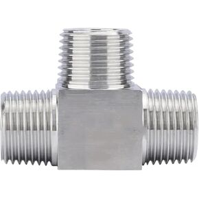 M14 M16 M20 1/2" 3/8" BSPP Female Thread Stainless Steel Tee Type 3 Way High Pressure Pipe Fitting Connector(Male Thread,NPT3I8) in Kuwait
