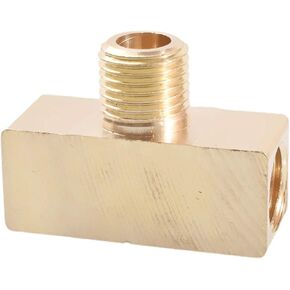 M8/10/12/14/16/18 Metric Male Female Brass Tee 3 Ways Pipe Fitting Connector Block Spiltter Water Gas Oil(M10xM10xM8 F-F-M) in Kuwait