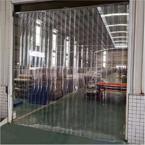 Heavy-Duty PVC Strip Curtain for Freezer Rooms | Clear Vinyl Door Cover | Waterproof Industrial Strip for Commercial & Factory Use, Energy Saving Solution,Size_Name,165x270cm/64.96x106.3in in Kuwait