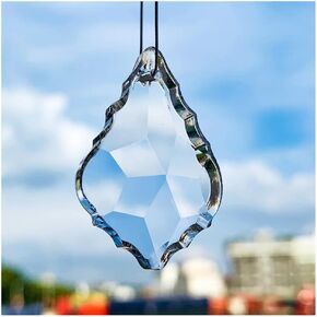 Hanging Crystals Prisms 8pcs 35/63/75MM Maple Leaf Crystal Prisms Clear Crystal Pendants for Chandelier Lighting Hanging Home Decor Hangings Crystals for Decoration(75mm) in Kuwait