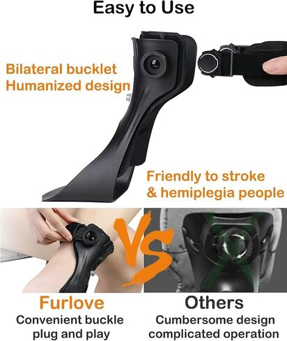 دعامة قدم قطرة AFO مطورة، دعامة طبية لجبيرة القدم حتى الكاحل مع وسادة هوائية قابلة للنفخ لأحذية المشي لثبات القدم والشلل النصفي (كبير جدًا، يمين) in Kuwait