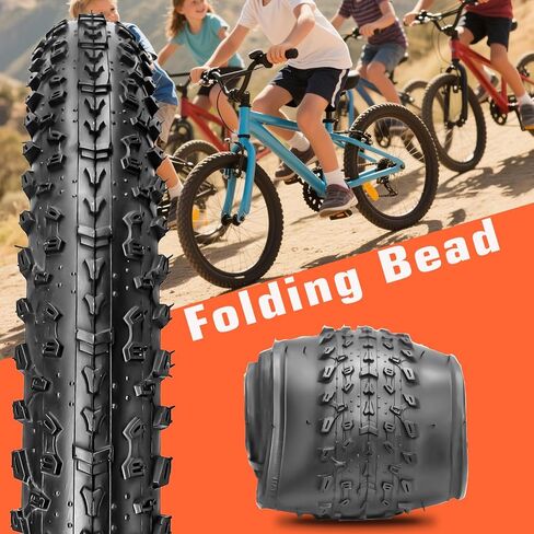 1 or 2 Pack 20 x 2.35 Bike Tire 20 inch Bike Tire Folding Replacement Bicycle Tire for MTB Mountain Bike BMX Bicycle and Commuter Bike in Saudi Arabia