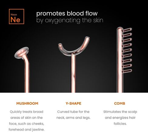 NuDerma Professional Skin Therapy Wand - Portable Skin Therapy Machine with 6 Neon & Argon Wands – Boost Your Skin – Clear Firm & Tighten in Kuwait