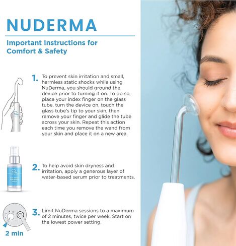 NuDerma Professional Skin Therapy Wand - Portable Skin Therapy Machine with 6 Neon & Argon Wands – Boost Your Skin – Clear Firm & Tighten in Kuwait