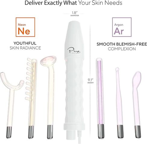 NuDerma Professional Skin Therapy Wand - Portable Skin Therapy Machine with 6 Neon & Argon Wands – Boost Your Skin – Clear Firm & Tighten in Kuwait