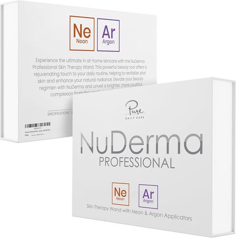 NuDerma Professional Skin Therapy Wand - Portable Skin Therapy Machine with 6 Neon & Argon Wands – Boost Your Skin – Clear Firm & Tighten in Kuwait
