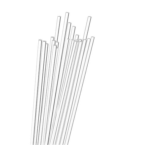 SHEUTSAN 200 قطعة من قضبان الأكريليك المستديرة مقاس 10 بوصة، قطر 1/8 بوصة (3 مم) عصا شريط صلب شفاف من البلاستيك للحرف اليدوية in Kuwait