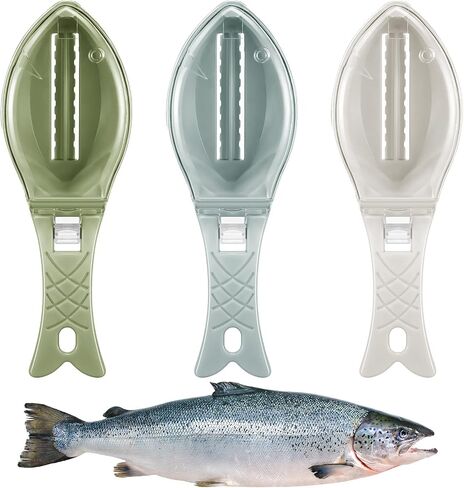 3 Pcs Fish Scale Remover Set Small Plastic Fish Skin Remover Tool Fast Cleaning Peeler Scaler Scraper Graters for Easy Kitchen Cleaning Tool(Light Colors) in Kuwait
