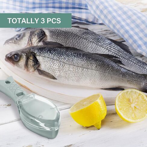 3 Pcs Fish Scale Remover Set Small Plastic Fish Skin Remover Tool Fast Cleaning Peeler Scaler Scraper Graters for Easy Kitchen Cleaning Tool(Light Colors) in Kuwait