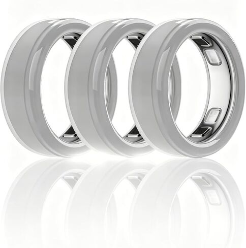 (3 عبوات) لواقي حلقات السيليكون OURA Ring 5، BOVUGAC فائق النحافة للأكمام الدائرية الذكية Ring5 (الحجم: 10-13) - شفاف in Kuwait