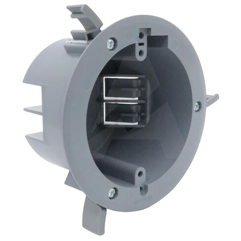 (Pack of 1) 4'' Old Work Round Electrical Box, One-Gang Grey PVC Junction Box, 18 Inch Capacity, Round Ceiling Remodel Box with Built-in Mounting Tabs, Three Mounting Wings, 2-Hour Fire Rated Walls in Saudi Arabia