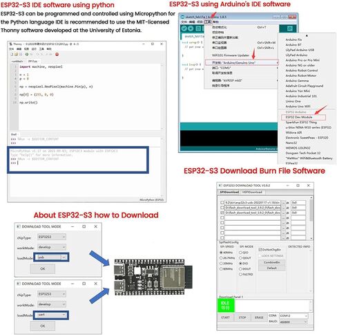 6 Packs ESP32-S3 Development Board N16R8 Microcontroller for IoT Smart Home Prototype Monitoring in Kuwait