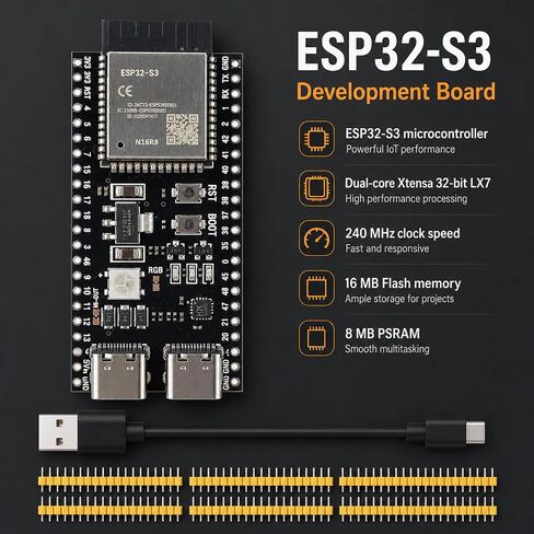 6 Packs ESP32-S3 Development Board N16R8 Microcontroller for IoT Smart Home Prototype Monitoring in Kuwait
