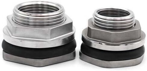 1-1/2" BSP Internal Thread 304 Stainless Steel External Bulkhead Joint Water Tank Joint Connector in Kuwait