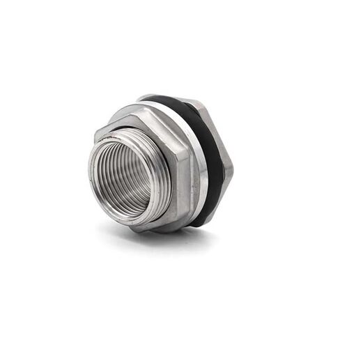 1-1/4" BSP Internal Thread 304 Stainless Steel External Bulkhead Joint Water Tank Joint Connector Fittings in Kuwait