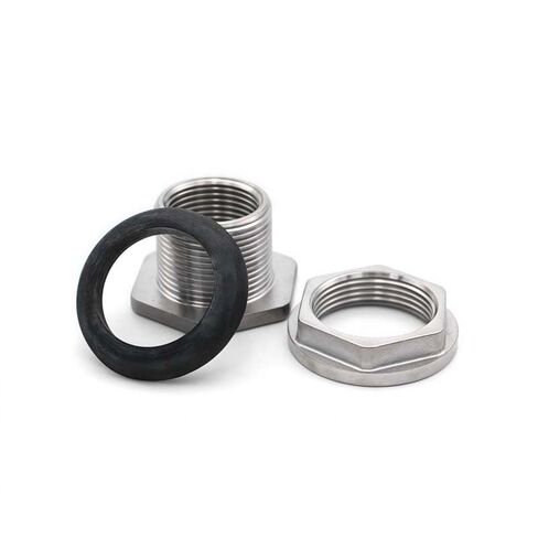 1-1/4" BSP Internal Thread 304 Stainless Steel External Bulkhead Joint Water Tank Joint Connector Fittings in Kuwait