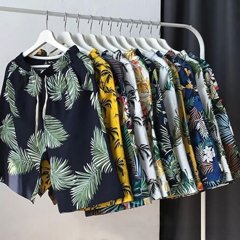 Men's Beach Shorts Quick-Drying Breathable Loose Floral Print Five-Point Summer Swim Trunks for Seaside Pool Holiday Travel in Kuwait