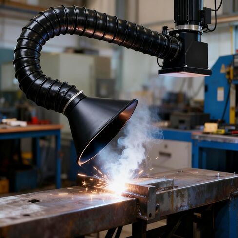 Hard 50 75mm OD Articulated Hose, 2.6 3.3 4.9 6.6ft Long Air Extractor Flexible Duct Collector Arm with Hood, for Laboratory Smoke Remove Pipe(OD-3inch/75MM,L2.6FT/0.8m) in Kuwait
