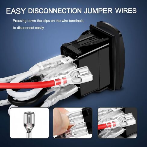 DPDT 7Pin Rocker Switch ON/Off/ON، 12V 24V أسلاك التوصيل السلكية مسبقًا، شديدة التحمل لمضخة الونش، السيارات والشاحنات RV والقوارب البحرية SUV ATV UTV - لوحة التركيب in Kuwait