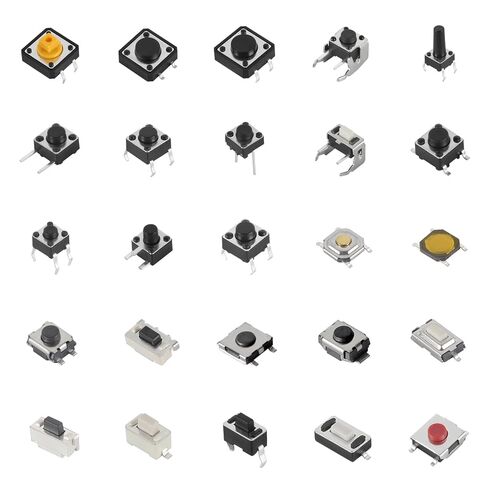 UMLIFE 125 قطعة 25 قيمة مفتاح لمس لحظي صغير، SMD & DIP مفتاح ضغط باللمس باللمس، 2/3/4 دبوس مصغر صغير، مجموعة متنوعة من مفاتيح اللباقة الصغيرة in Kuwait