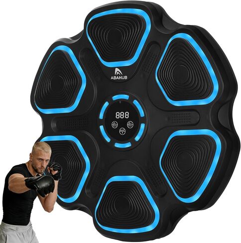 Abahub Music Boxing Machine for Adults & Kids - 11 Modes & Bluetooth Boxing Punch Machine, Home Fitness Equipment with Gloves, Wall Mounted Interactive Boxing Target, Nice Gift Choice in Kuwait