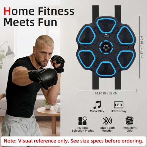 Abahub Music Boxing Machine for Adults & Kids - 11 Modes & Bluetooth Boxing Punch Machine, Home Fitness Equipment with Gloves, Wall Mounted Interactive Boxing Target, Nice Gift Choice in Kuwait