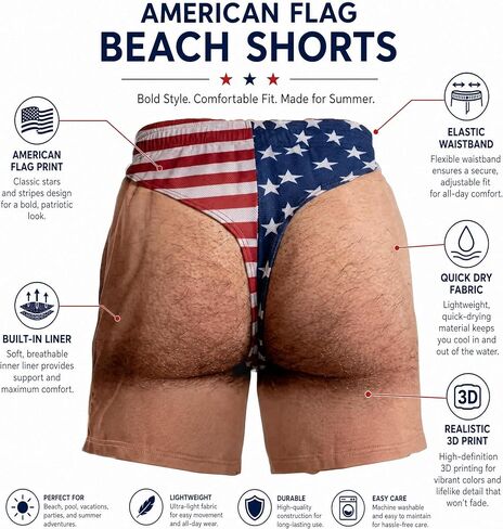 Men's Patriotic Swim Trunks - American Flag Freedom & Chill Quick Dry Beach Shorts with Mesh Lining - Funny Summer Vacation Gifts for Him - Above Knee Swimwear in Kuwait