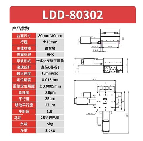 LDD-80302 منضدة عمل كهربائية ذات ضبط دقيق مع شريحة متقاطعة للمحور XY (الحركة ±15 مم) in Kuwait