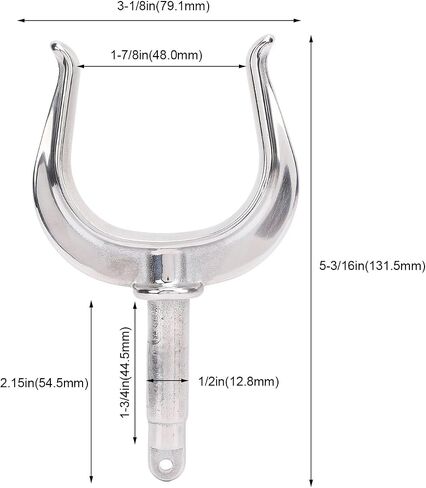 Acouto Boat Oar Lock شديد التحمل يناسب الجميع 1/2 بوصة عمود 316 من الفولاذ المقاوم للصدأ، رائع للمياه البحرية طوف الكاياك U تصميم فم مفتوح لمعظم القوارب واليخوت والزوارق الصغيرة in Kuwait