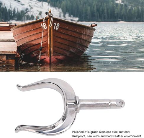 Acouto Boat Oar Lock شديد التحمل يناسب الجميع 1/2 بوصة عمود 316 من الفولاذ المقاوم للصدأ، رائع للمياه البحرية طوف الكاياك U تصميم فم مفتوح لمعظم القوارب واليخوت والزوارق الصغيرة in Kuwait